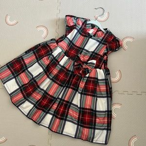 H&M Red and Green Plaid Dress 4T
